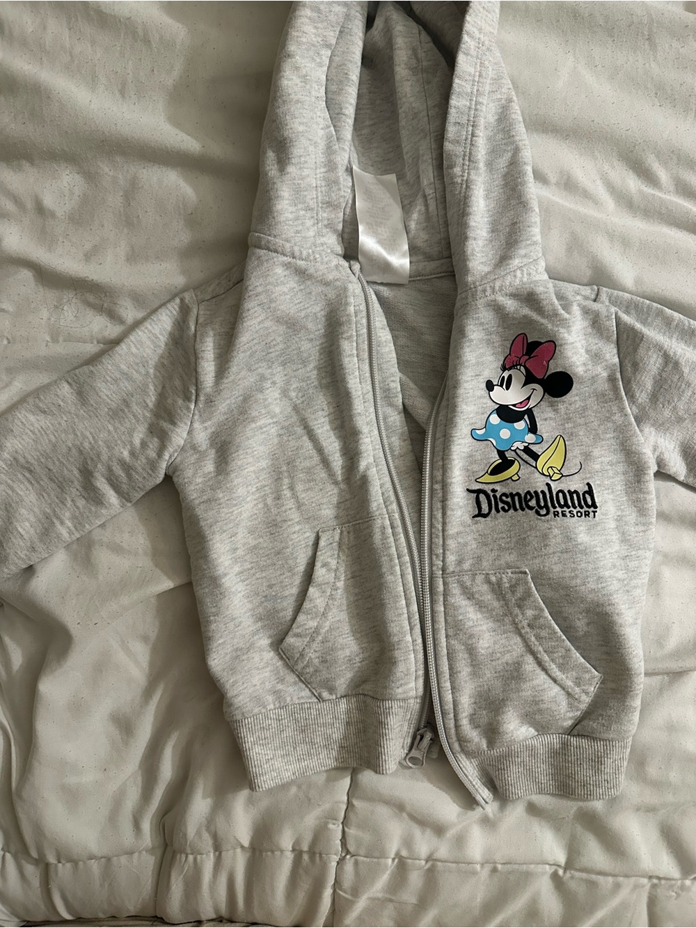 Disneyland Resort Kids' Light Gray Minnie Mouse Zip Hoodie